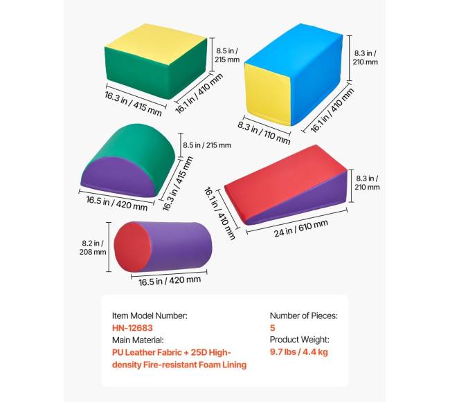 Penkios vaikiškos minkštos kopimo kaladėlės6