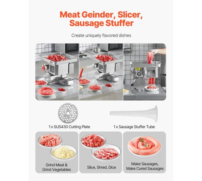 Komercinė elektrinė mėsos malūnėlis ir dešrelių gamintojas1