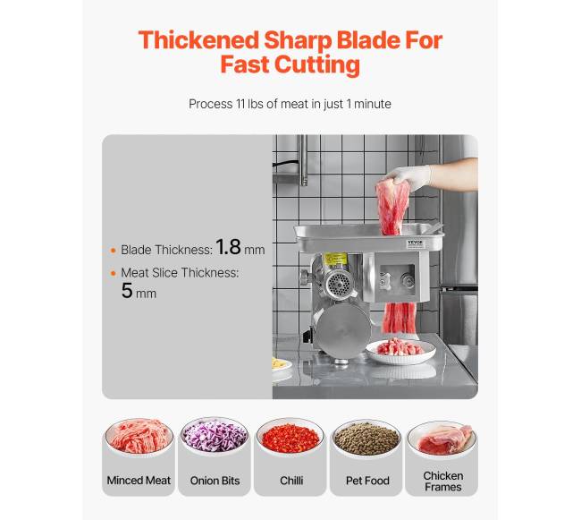 Komercinė elektrinė mėsos malūnėlis ir dešrelių gamintojas3