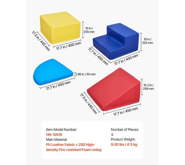 Keturios minkštos laipiojimo kaladėlės vaikams6