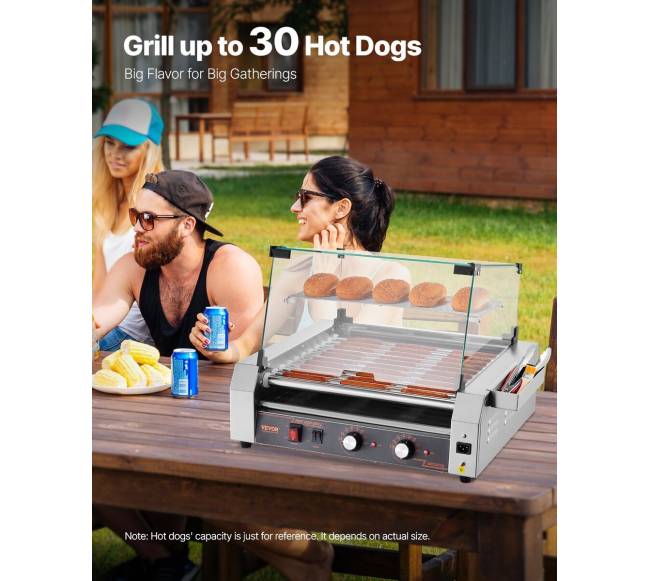 Elektrinė 30 dešrelių grilis su 11 volelių1