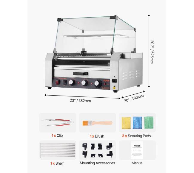 30 dešrelių elektrinis grilis su bandelių šildytuvu6