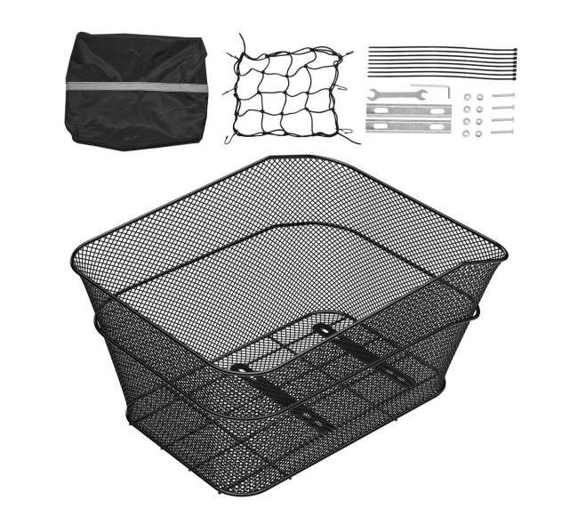 Galinė dviračio krepšys su tinkleliu ir dangčiu8