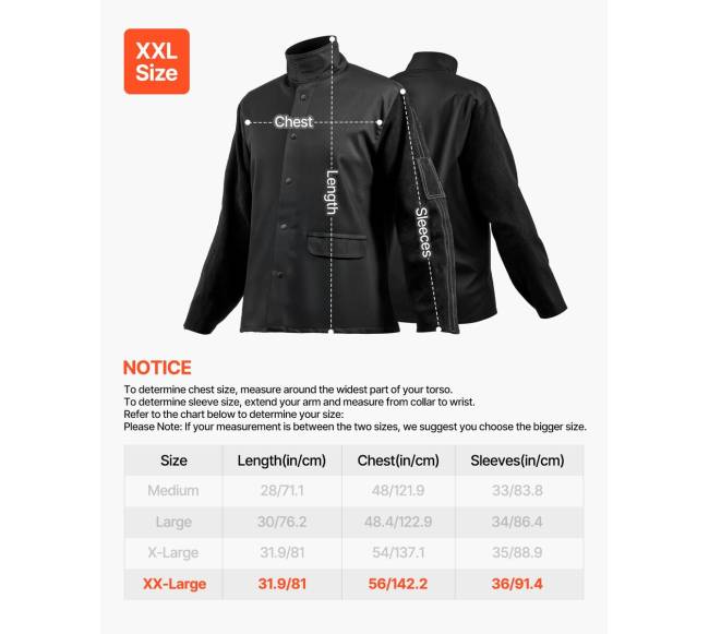 Apsauginė suvirinimo striukė XXL dydis6