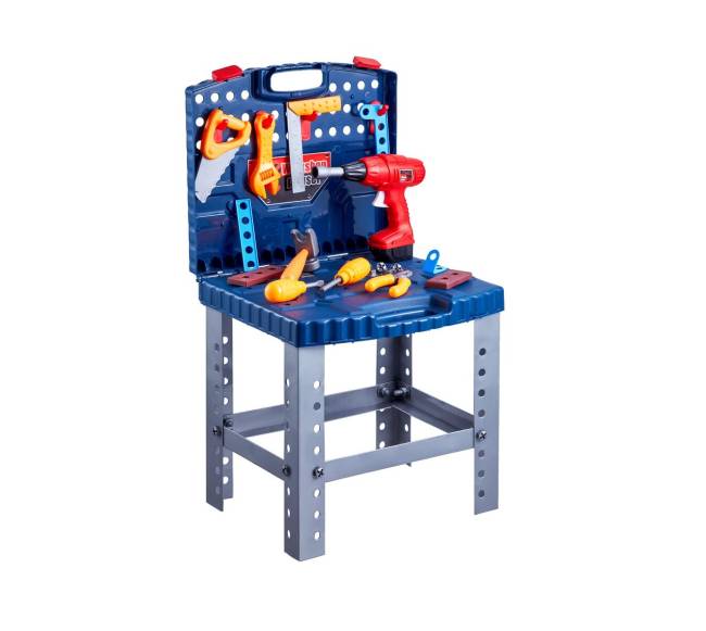 Vaikų darbo stalas su 56 įrankiais ir grąžtu8