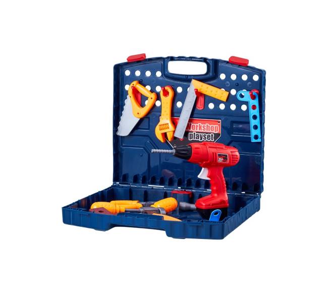 Vaikų darbo stalas su 56 įrankiais ir grąžtu9