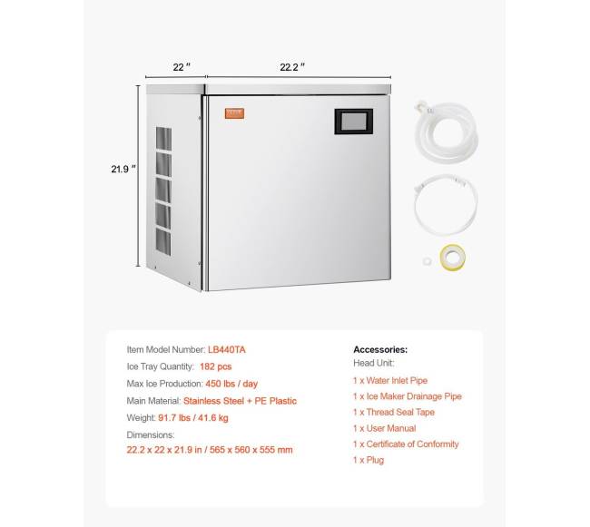 Komercinis ledo gamintojas, 204 kgd6