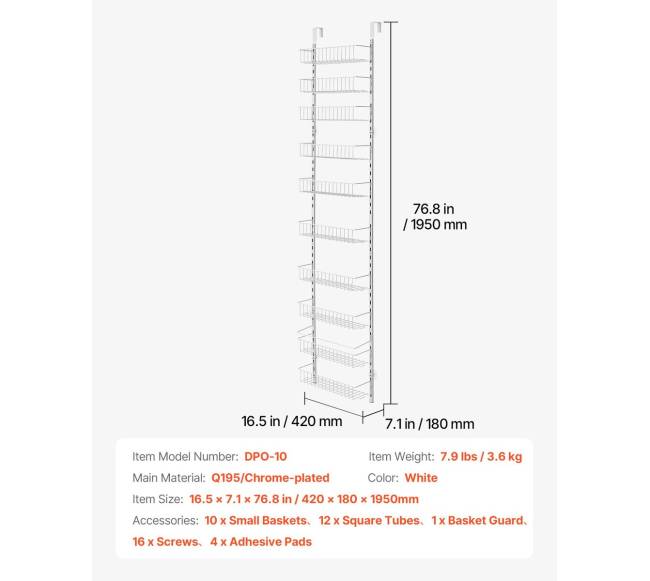 10 pakopų durų sandėliavimo lentyna6