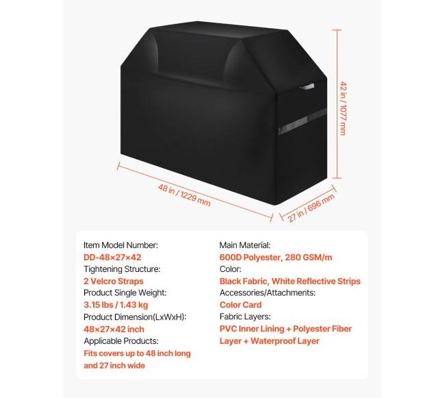 vandens nepraleidžiantis 120 cm ilgio kepsninės uždangalas6