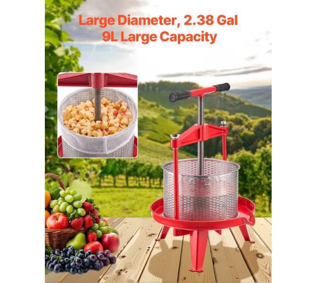 vaisių vyno spaustuvas rankinėms vyno spaustuvei 9L nerūdijančio plieno1