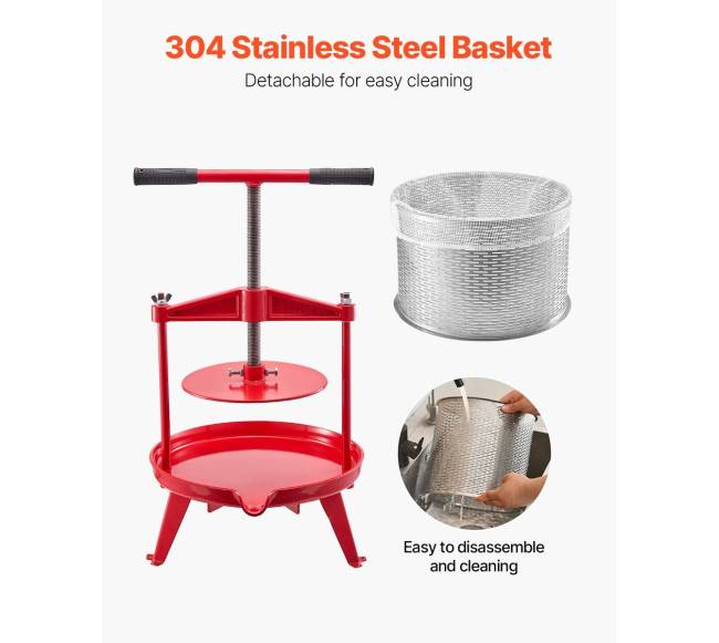 vaisių vyno spaustuvas rankinėms vyno spaustuvei 9L nerūdijančio plieno4