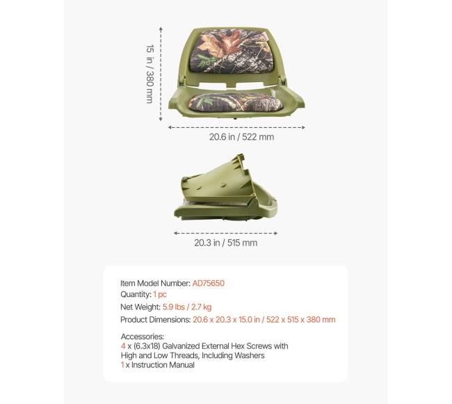 Žvejų kėdė su kamufliažo sėdyne6