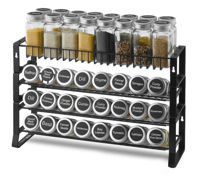 Prieskonių lentynų organizatorius sienai, 4 komplektai0