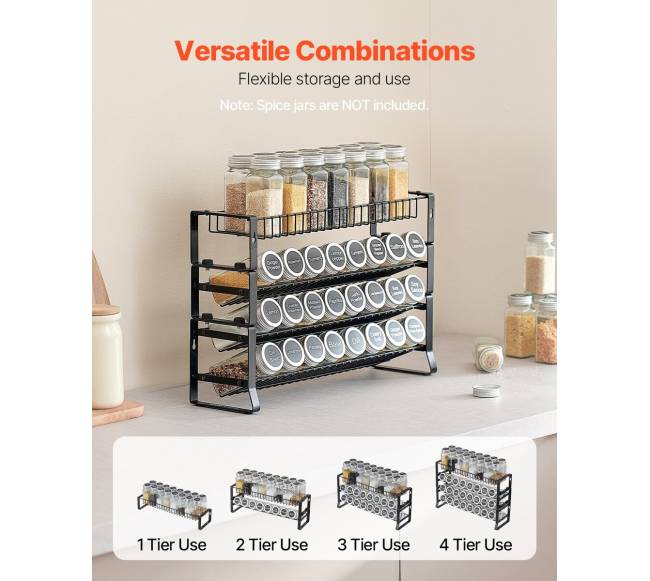 Prieskonių lentynų organizatorius sienai, 4 komplektai1