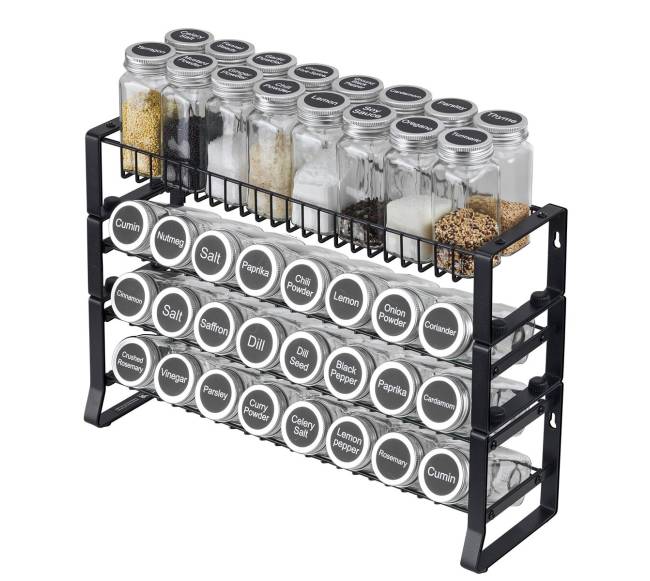 Prieskonių lentynų organizatorius sienai, 4 komplektai8