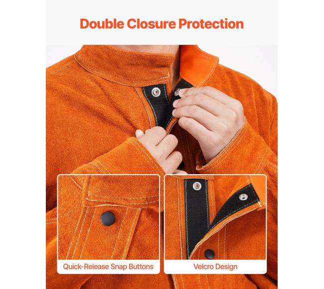 Liepsnai atspari suvirinimo striukė iš odos XXL3