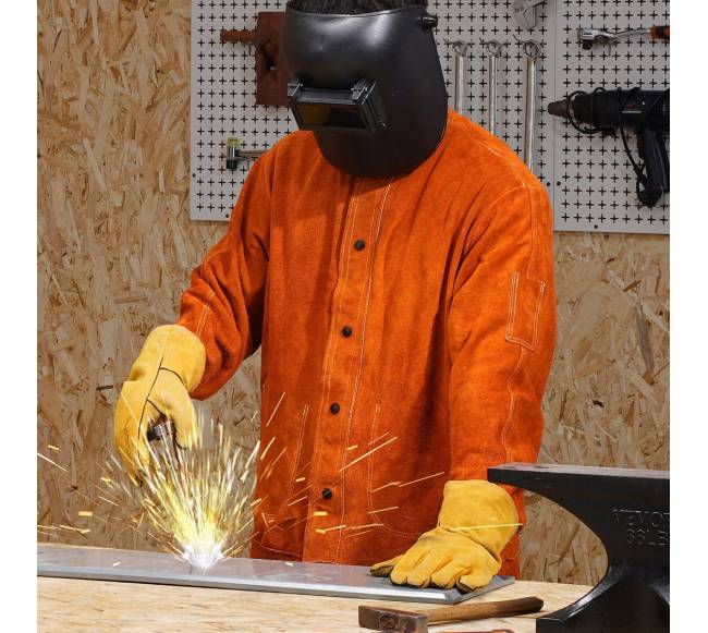 Liepsnai atspari suvirinimo striukė iš odos XXL7