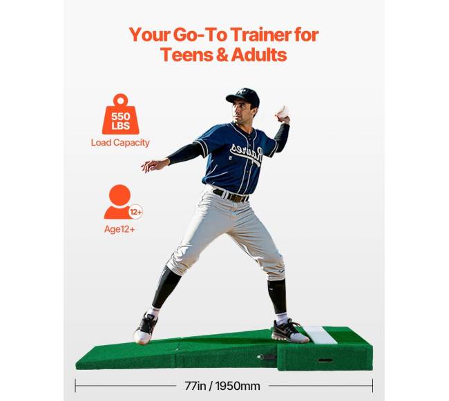 Nešiojamas 195 cm metikų kalnelis beisbolui1