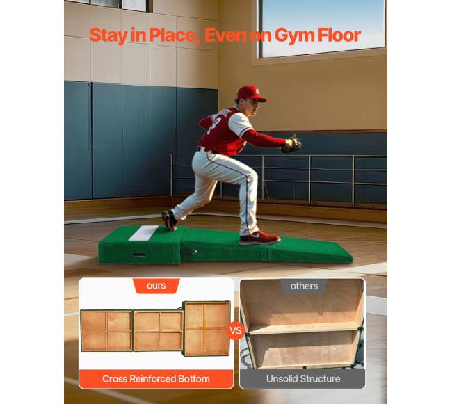 Nešiojamas 195 cm metikų kalnelis beisbolui4