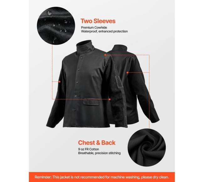 Suvirinimo striukė L dydžio iš odos ir medvilnės2