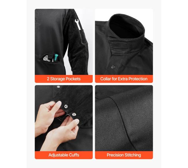 Suvirinimo striukė L dydžio iš odos ir medvilnės4