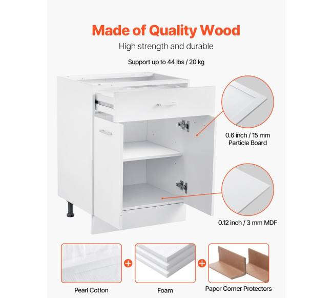 Švytuoklinė apatinė spintelė 60x48x81 cm su stalčiumi1