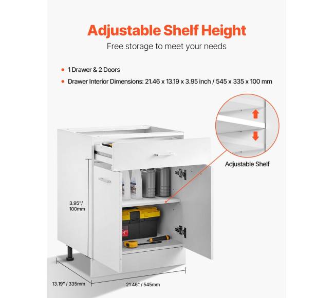 Švytuoklinė apatinė spintelė 60x48x81 cm su stalčiumi4