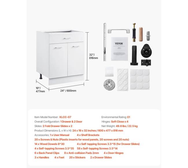 Švytuoklinė apatinė spintelė 60x48x81 cm su stalčiumi6