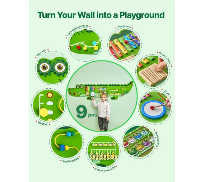 Krokodilo veiklos siena su 9 žaidimais1