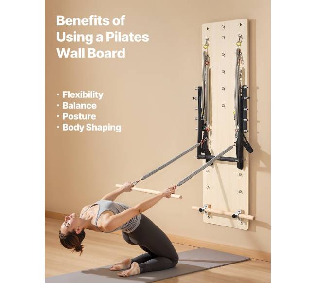 Sieninė pilateso reformerio mašina su spyruoklių lenta1