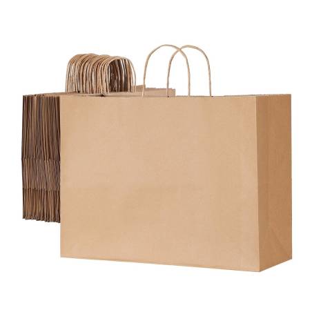 Kraft maišeliai su rankenomis 50 vnt 40x15x30 cm0