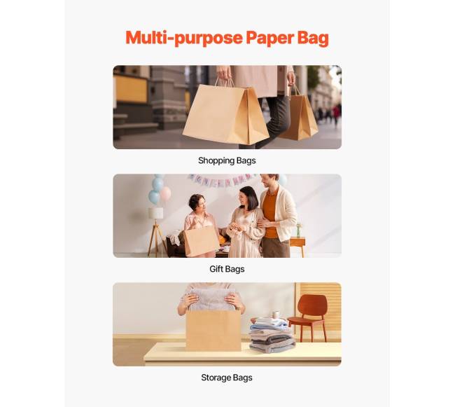 Kraft maišeliai su rankenomis 50 vnt 40x15x30 cm5