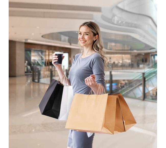 Kraft maišeliai su rankenomis 50 vnt 40x15x30 cm7