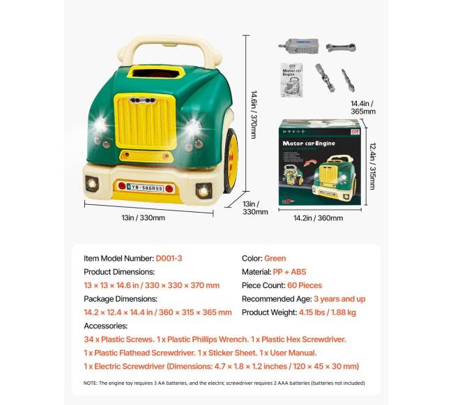 vaikiškas variklio žaislas su nuimamomis dalimis6