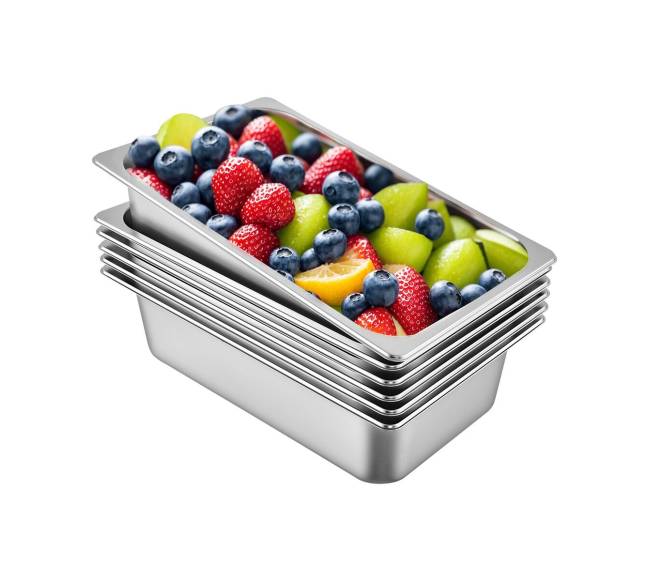 6 vnt. nerūdijančio plieno garo stalviršio padėklai0