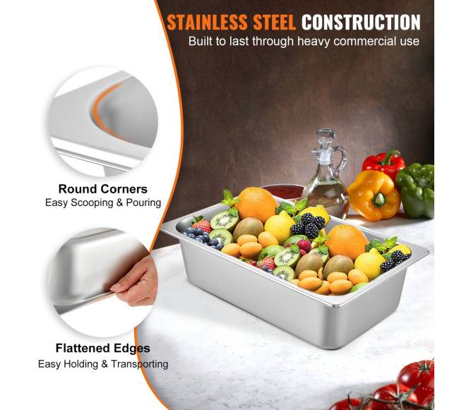 6 vnt. nerūdijančio plieno garo stalviršio padėklai2