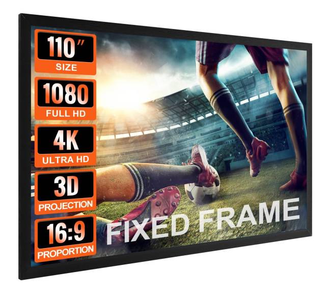 110 colių 4K projektoriaus ekranas 16:9 formatas0