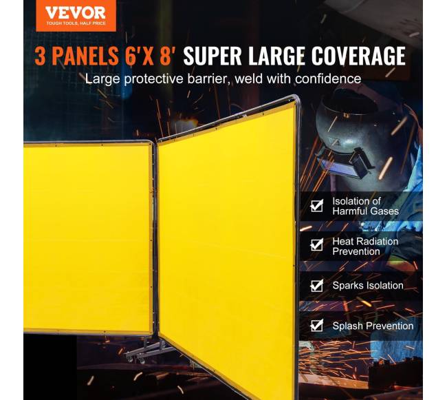 Suvirinimo ekranas su rėmu geltonas1