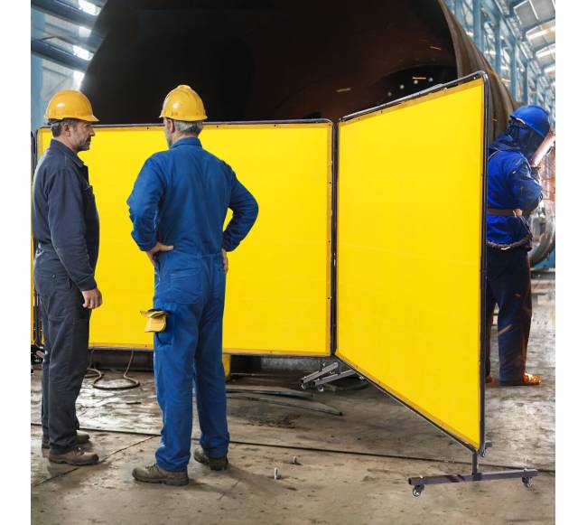 Suvirinimo ekranas su rėmu geltonas7