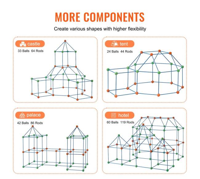 Vaikų forto statybos rinkinys 180 dalių3