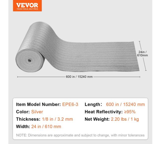 Dviguba atspindinti izoliacija 605mm x 15.24m6
