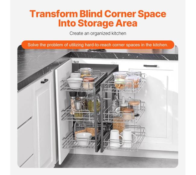 Virtuvės spintelių kampinė ištraukiama lentyna1