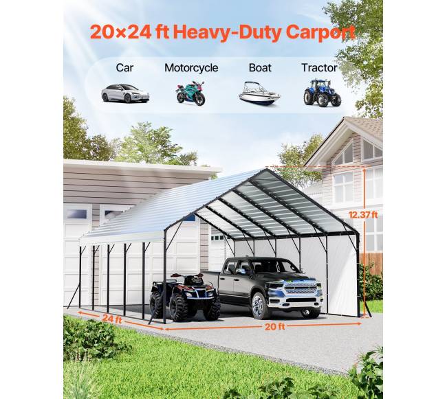 Metalinė 20 x 24 pėdų automobilių pastogė1