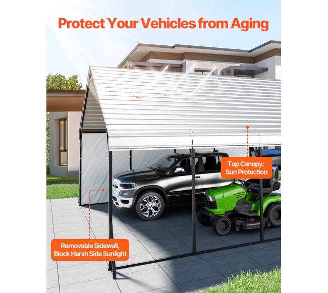 Metalinė stoginė automobiliui 20 x 20 ft2