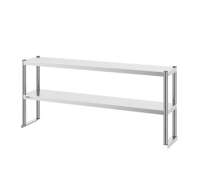 Dviejų aukštų nerūdijančio plieno lentyna stalui8