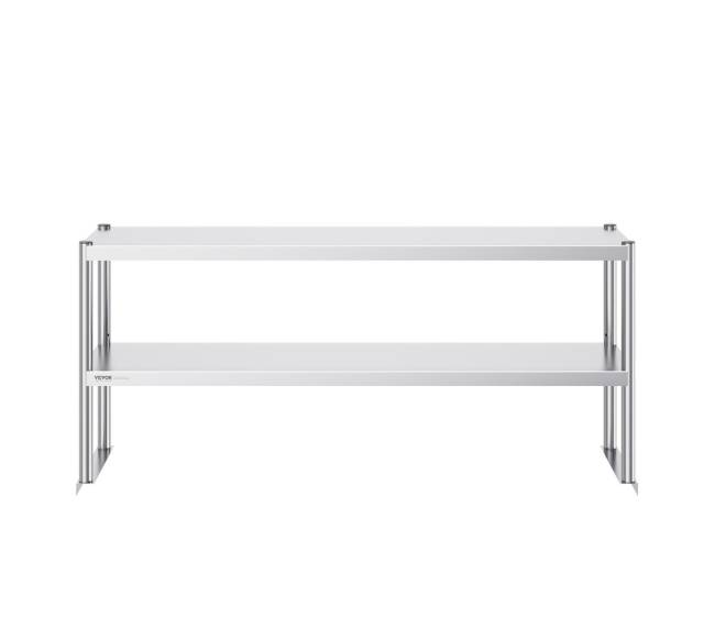 Dviejų aukštų nerūdijančio plieno lentyna stalui9