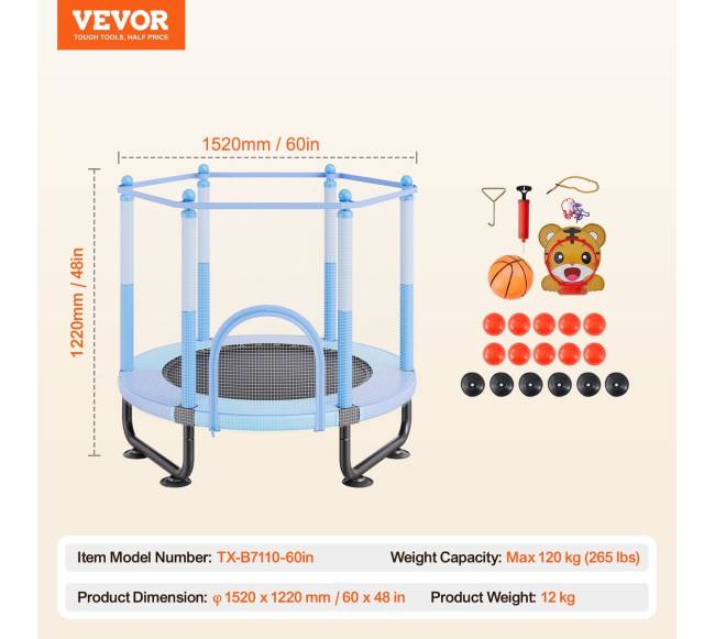 Vaikiška 154 cm batuta su apsauginiu tinklu6