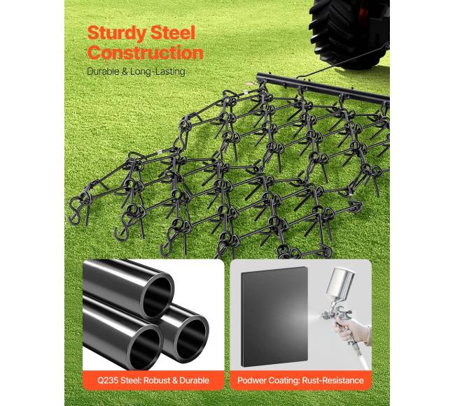 Žemės akėčios 4x4 ft krūvos ATV vejapjovė1