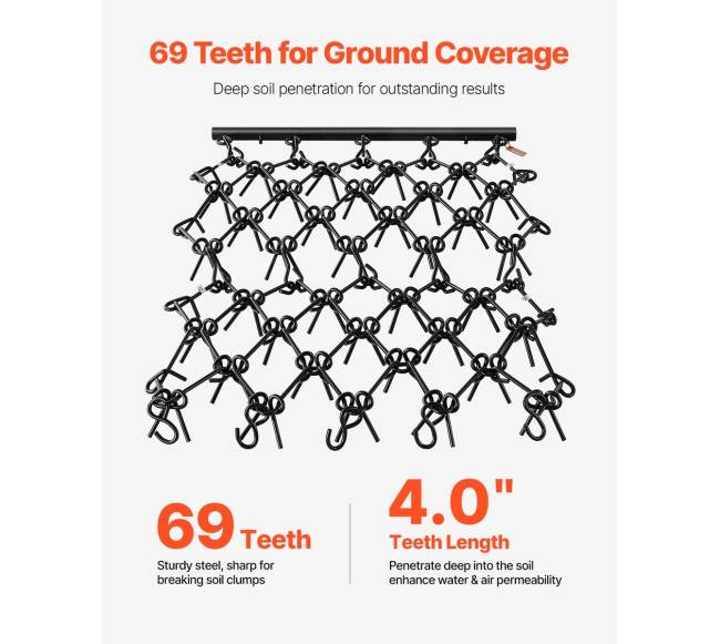 Žemės akėčios 4x4 ft krūvos ATV vejapjovė2