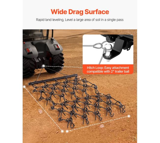 Žemės akėčios 4x4 ft krūvos ATV vejapjovė3